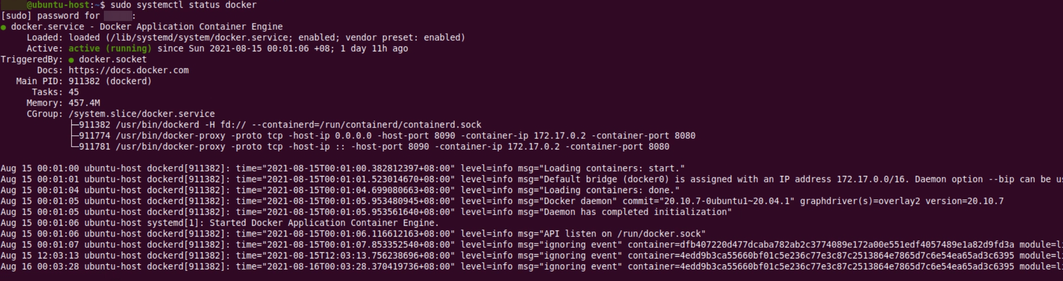 Docker Status docker status