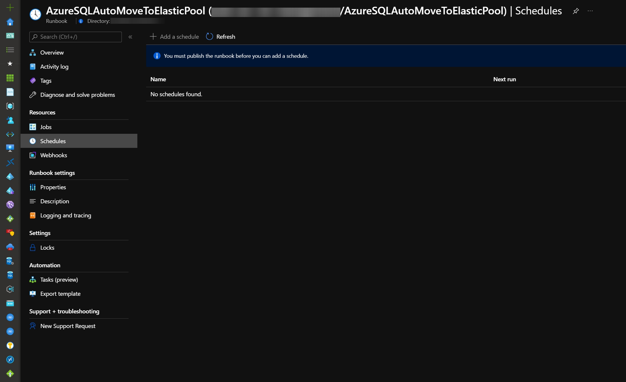 Create Schedule create-schedule